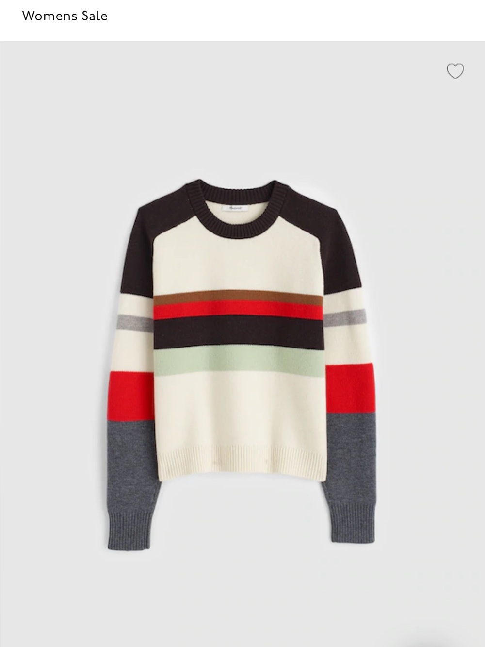 Madewell Raglan-Sleeve Sweater in Colorblock Merino Wool